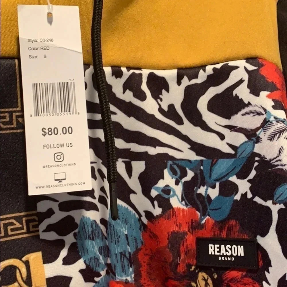 Reason Floral Chains Pullover Hoodie Sweatshirt NWT - Picture 9 of 11